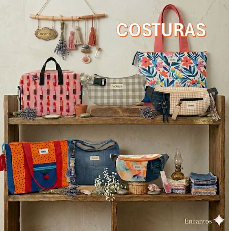 Accesorios artesanales con detalle de costuras – Encantos