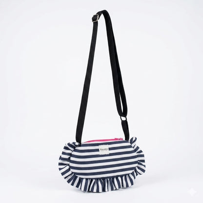 Bolso cruzado Luna marinero con volantes - vista frontal con correa