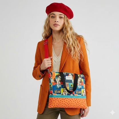 Bolso Colección Carolina Estampado Pop Art artesanal hecho a mano, modelo