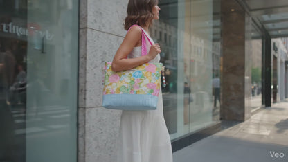 Bolso Tote Rosas Acuarela Artesanal | Encantos