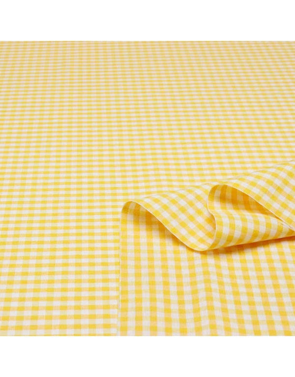 Tela vichy amarillo vibrante